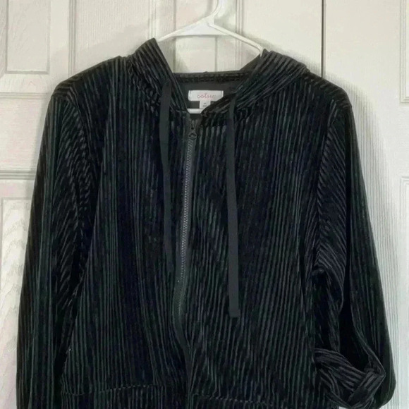 Colsie Waffle Long Sleeve Zip Down Hoodie Size M - Picture 4 of 8